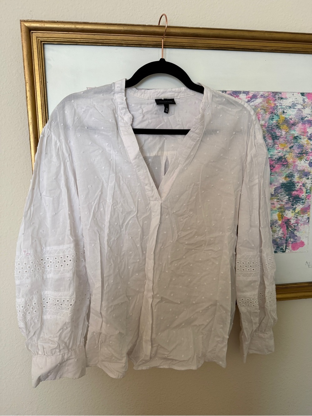 Who What Wear White Eyelet Button-Front Blouse